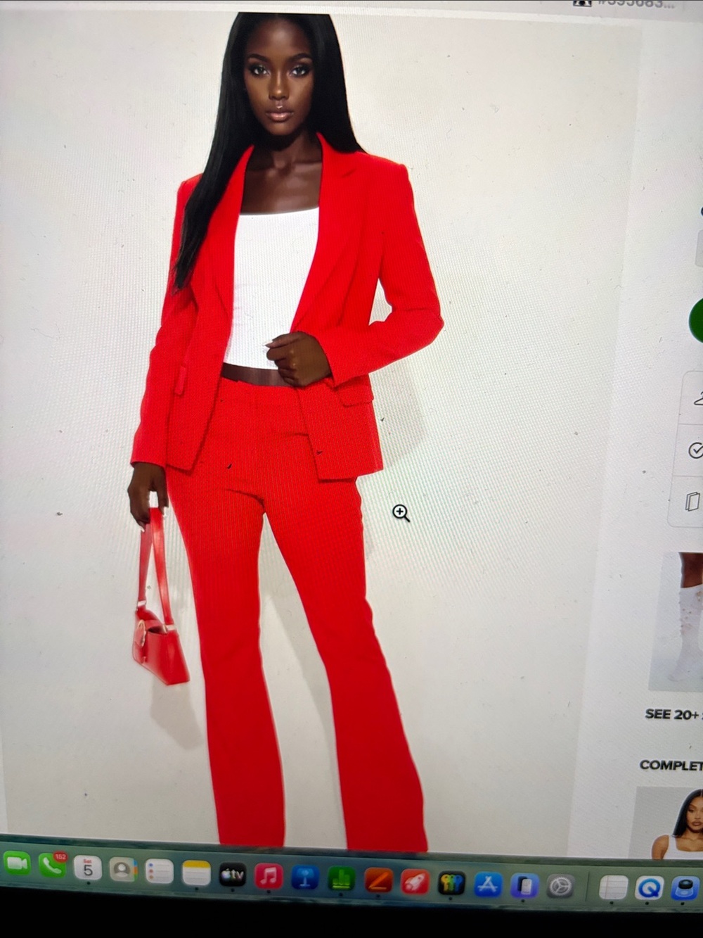 Fashion Nova Red Tailored Pantsuit Trousers